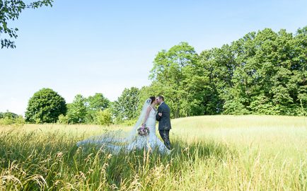 Romantic meadow wedding portrait- Northeastern Ohio Wedding by David Corey Photography